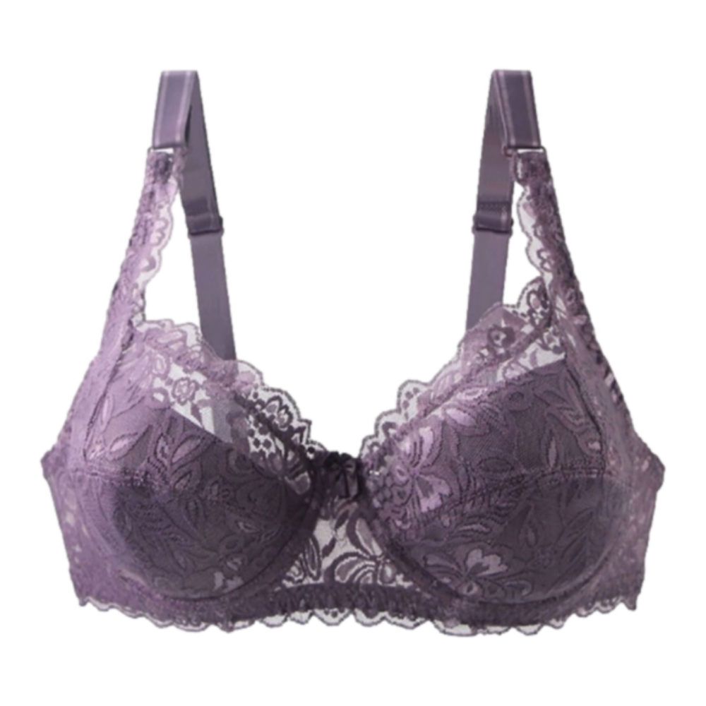 Purple Lace Push-up Bra, Small